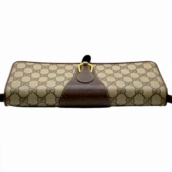 GUCCI GG Supreme Horse Bit Brown Clutch & Crossbody Bag Two Tone Hardware EUC - Picture 5 of 16